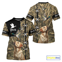 Load image into Gallery viewer, Duck Hunting Labrador Retriever 3D All Over Printed Camouflage Shirts, Duck Hunting Clothes NBT106