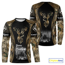 Load image into Gallery viewer, Brown Camo Deer Hunting 3D Prints Custom Name Shirts, Deer Hunting Clothes, Hunting Gifts NBT111