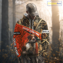 Load image into Gallery viewer, Duck Hunting Orange Camo Custom Name 3D Full Printing Shirts, Hunting Apparel for Duck Hunter NBT114