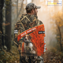Load image into Gallery viewer, Duck Hunting Orange Camo Custom Name 3D Full Printing Shirts, Hunting Apparel for Duck Hunter NBT114