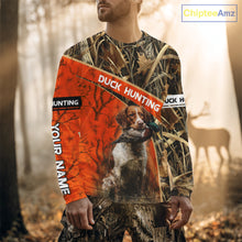 Load image into Gallery viewer, Duck Hunting Orange Camo Custom Name 3D Full Printing Shirts, Hunting Apparel for Duck Hunter NBT114