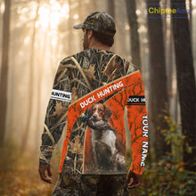 Load image into Gallery viewer, Duck Hunting Orange Camo Custom Name 3D Full Printing Shirts, Hunting Apparel for Duck Hunter NBT114