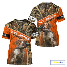 Load image into Gallery viewer, Duck Hunting Orange Camo Custom Name 3D Full Printing Shirts, Hunting Apparel for Duck Hunter NBT114