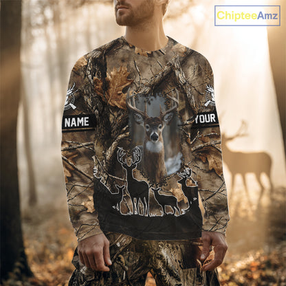 Brown Camo Deer Hunting 3D All Over Print Shirt, Custom Name Big Game for the Deer Hunter NBT29