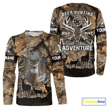 Load image into Gallery viewer, Brown Camo Deer Hunting 3D All Over Print Shirt, Custom Name Big Game for the Deer Hunter NBT29