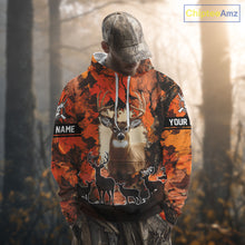 Load image into Gallery viewer, Orange Camo Deer Hunting 3D All Over Print Shirt, Custom Name Big Game for the Deer Hunter NBT30
