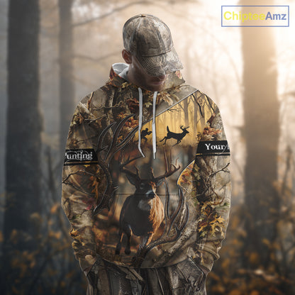 Beautiful Brown Camo Whitetail Deer Hunting Shirt - Hunting Clothes for Men, Hunter Gift Ideas NBT32