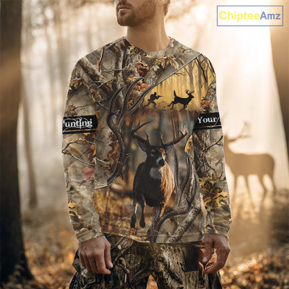 Beautiful Brown Camo Whitetail Deer Hunting Shirt - Hunting Clothes for Men, Hunter Gift Ideas NBT32