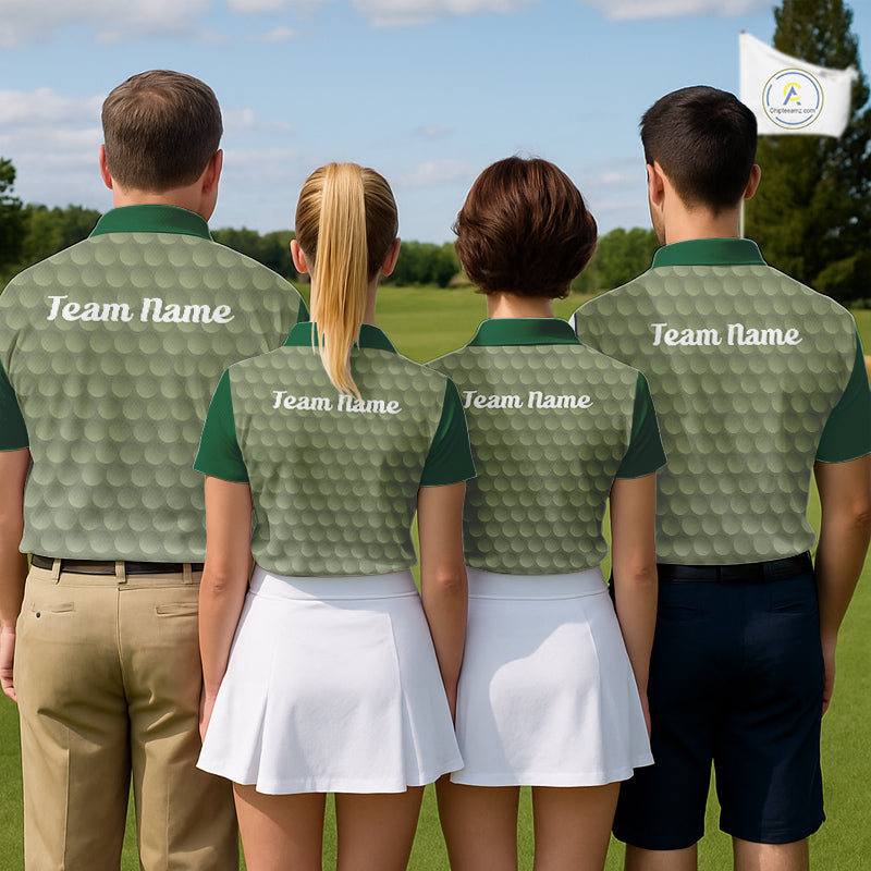 Funny Golf Balls Pattern Mens Golf Polo Shirts Custom Name Golf Apparel For Men | Green NBT741