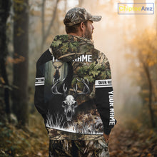 Load image into Gallery viewer, Camo Deer Hunting Shirt with Antlers Skull – Personalized Hunting Clothes, Hunting Gifts for Men NBT43
