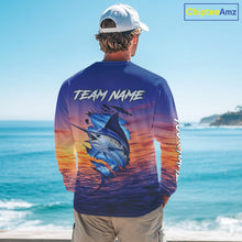 Load image into Gallery viewer, Marlin Fishing Sunset Custom Fishing Long Sleeve Shirt, Marlin Offshore Fishing Apparel NBT853