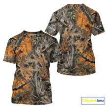 Load image into Gallery viewer, Deer Hunting Full Camo Printing Custom Name Shirts, Best Deer Hunting Clothes for Men NBT154