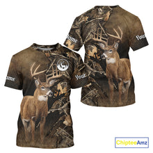 Load image into Gallery viewer, Deer Hunting Brown Camouflage Custom Name 3D Printing Shirt for Men, Deer Hunting Gifts NBT160