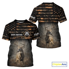 Load image into Gallery viewer, Deer Hunting Orange Camo US Flag All Over Print Custom Name, Hunting Gifts for Men NBT246