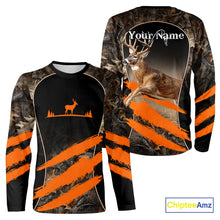 Load image into Gallery viewer, Whitetail Deer Hunting Shirt Camouflage Orange 3D, Deer Hunter Custom Name, Hunting Gift NBT248