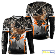 Load image into Gallery viewer, Jumping Whitetail Deer Hunting Dark Camo Custom Name 3D All Over Printed Shirts, Hunting Gifts NBT73