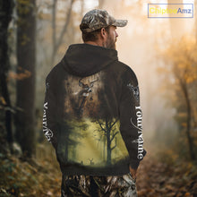 Load image into Gallery viewer, Best Brown Camo Deer Hunting Clothes Custom Name Whitetail Deer Design Hunting Gifts NBT78
