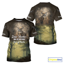 Load image into Gallery viewer, Best Brown Camo Deer Hunting Clothes Custom Name Whitetail Deer Design Hunting Gifts NBT78