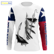 Load image into Gallery viewer, Personalized Texas Flag Mahi Mahi, Wahoo, Tuna Performance Long Sleeve Fishing Shirts NBT690