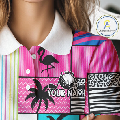 Custom Funny Golfer Animal Print Pattern Golf Polo Shirts, Golf Shirt For Women, Golf Gifts NBT702