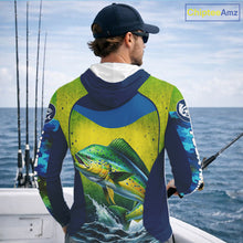 Load image into Gallery viewer, Custom Mahi Mahi Fishing Shirts For Team, Custom Saltwater Fishing Shirts|Blue NBT469