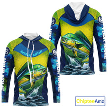 Load image into Gallery viewer, Custom Mahi Mahi Fishing Shirts For Team, Custom Saltwater Fishing Shirts|Blue NBT469