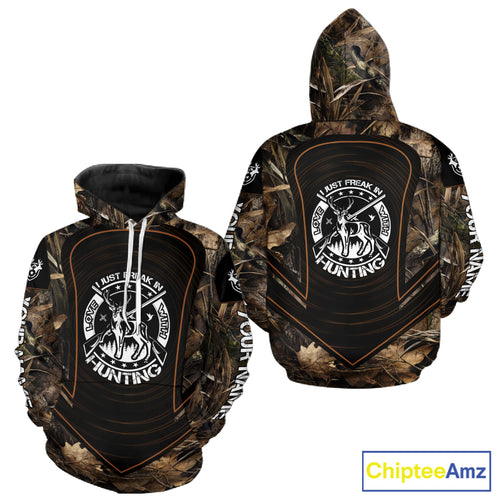 Brown Camouflage Deer Hunting 3D Printing Custom Name Shirts, Deer Hunting Apparel, Hunting Gifts NBT213