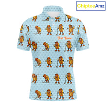 Load image into Gallery viewer, Funny Hotdog Mens Golf Polo Shirt, Custom Sausage Print Golf Polo, Golf Shirts For Team NBT492