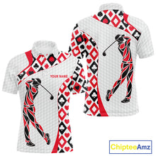 Load image into Gallery viewer, Personalized Poker Mens Golf Polo Shirt Custom Name Funny Golf Top For Team, Golfer Gift For Men NBT497