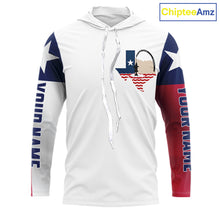 Load image into Gallery viewer, Personalized Texas Flag Long Sleeve Hooded Custom Name Tournament Fishing Shirts, Texas Fishing Jerseys NBT515