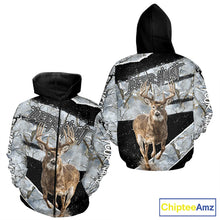 Load image into Gallery viewer, Winter Whitetail Deer Camo Customize Name 3D Printed Long Sleeve Hunting Shirts for Men, Hunting Gifts NBT260