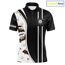 Load image into Gallery viewer, Personalized Golf Gift For Men, Custom Name Golf Polo Shirt, Golf Cart Pattern Polo For Golf Lovers NBT804