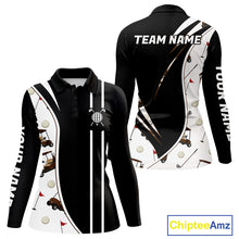 Load image into Gallery viewer, Personalized Golf Gift For Men, Custom Name Golf Polo Shirt, Golf Cart Pattern Polo For Golf Lovers NBT804