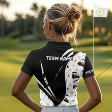 Load image into Gallery viewer, Personalized Golf Gift For Men, Custom Name Golf Polo Shirt, Golf Cart Pattern Polo For Golf Lovers NBT804