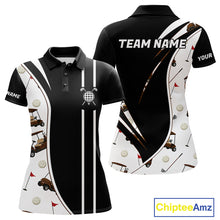 Load image into Gallery viewer, Personalized Golf Gift For Men, Custom Name Golf Polo Shirt, Golf Cart Pattern Polo For Golf Lovers NBT804