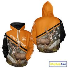 Load image into Gallery viewer, Deer Hunting Orange Camo American Flag 3D Shirt Custom Name Perfect Gift for Hunters NBT266