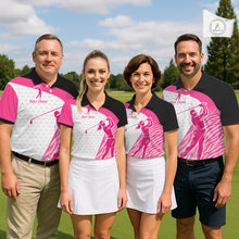 Load image into Gallery viewer, Pink Zebra Pattern Mens Golf Polo Shirts Custom Name Gift For Golf Lovers NBT580