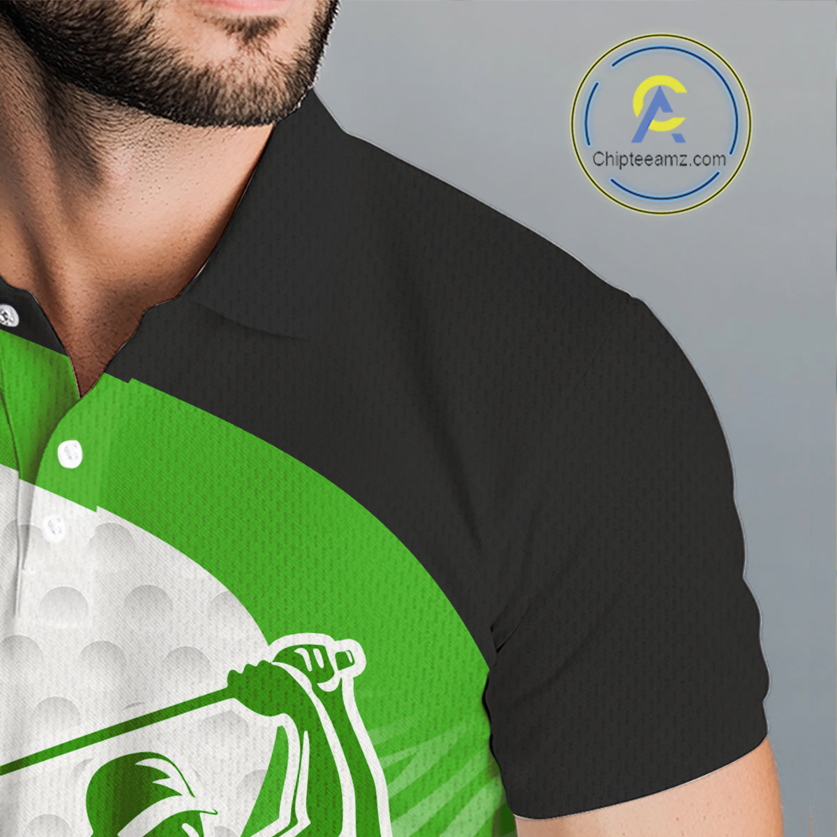 Green Zebra Pattern Mens Golf Polo Shirts Custom Name Gift For Golf Lovers NBT581
