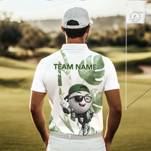 Load image into Gallery viewer, Funny Golf Ball Tropical Pattern Custom Mens Golf Polo Shirts, Golfing Gifts|Green NBT709