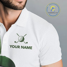Load image into Gallery viewer, Funny Golf Ball Tropical Pattern Custom Mens Golf Polo Shirts, Golfing Gifts|Green NBT709