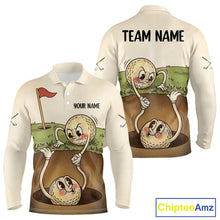 Load image into Gallery viewer, Vintage Funny Golf Ball Custom Team Polo Shirt, Personalized Mens Golf Polo Shirt, Golf Lovers Gift NBT608