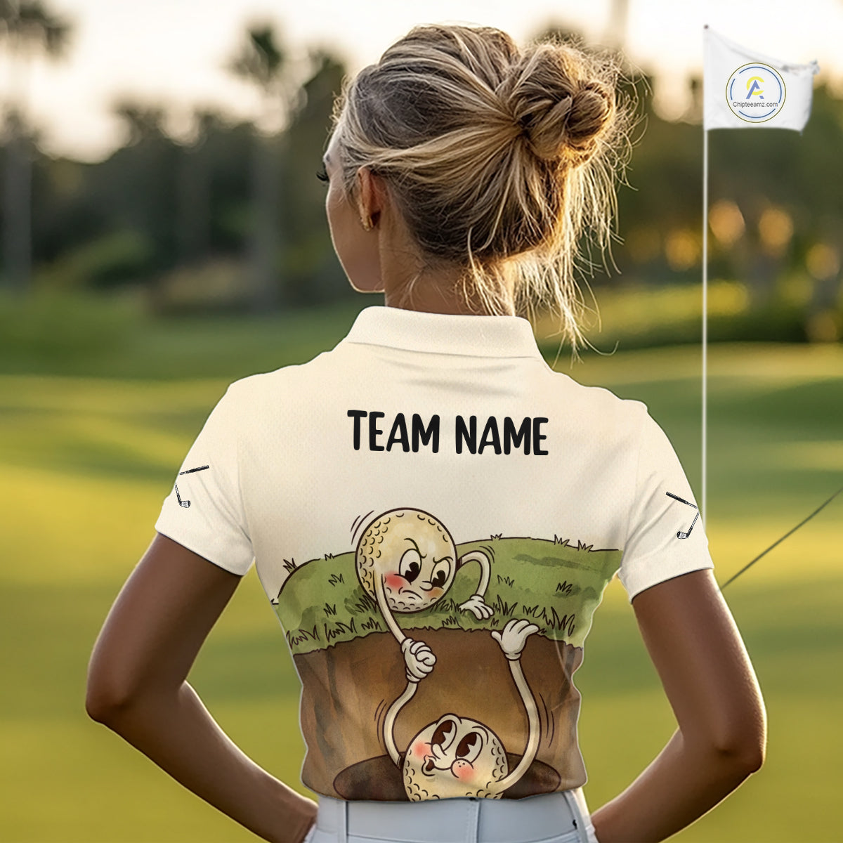 Vintage Funny Golf Ball Custom Team Polo Shirt, Personalized Womens Golf Polo Shirt, Golf Lovers Gift NBT608