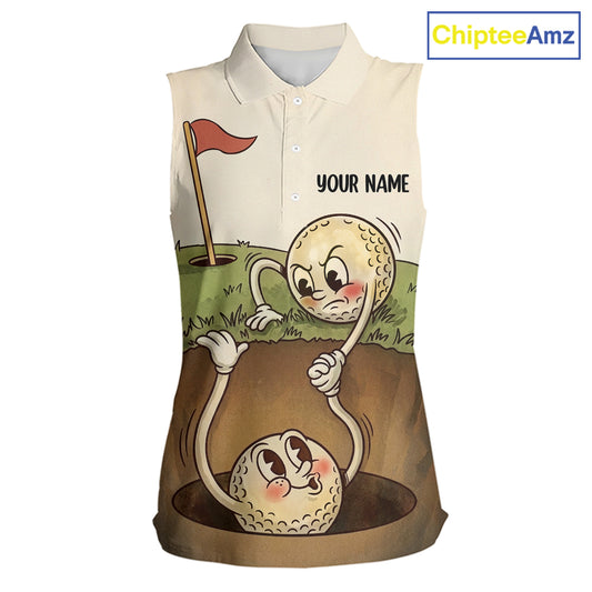 Vintage Funny Golf Ball Custom Team Polo Shirt, Personalized Womens Golf Polo Shirt, Golf Lovers Gift NBT608