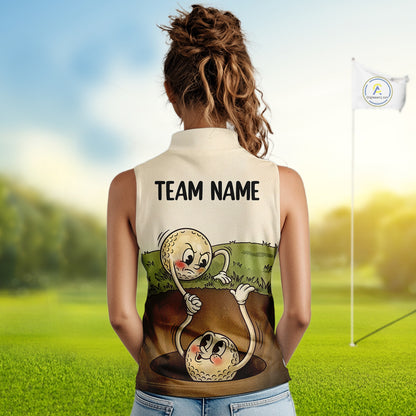 Vintage Funny Golf Ball Custom Team Polo Shirt, Personalized Womens Golf Polo Shirt, Golf Lovers Gift NBT608