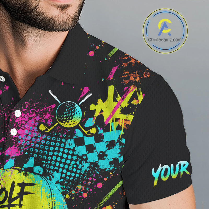 Close-up fabric of Skull Graffiti Golf Polo Shirt