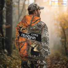 Load image into Gallery viewer, Personalized Deer Hunting Shirt 3D All Over Print Orange Camo Hunting Clothes NBT119