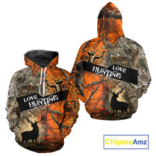 Load image into Gallery viewer, Personalized Deer Hunting Shirt 3D All Over Print Orange Camo Hunting Clothes NBT119