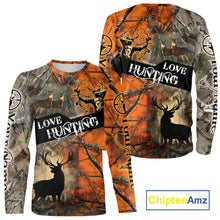 Load image into Gallery viewer, Personalized Deer Hunting Shirt 3D All Over Print Orange Camo Hunting Clothes NBT119