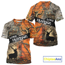 Load image into Gallery viewer, Personalized Deer Hunting Shirt 3D All Over Print Orange Camo Hunting Clothes NBT119
