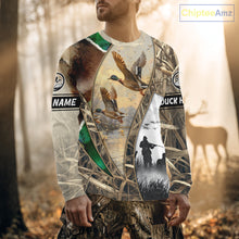 Load image into Gallery viewer, Custom Mallard Duck Hunting Camo 3D Printed Shirts, Personalized Duck Hunting Gifts NBT131